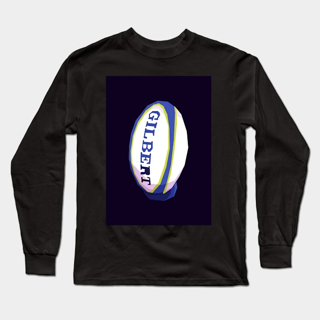 rugby ball sport pop art Long Sleeve T-Shirt by Kuli art